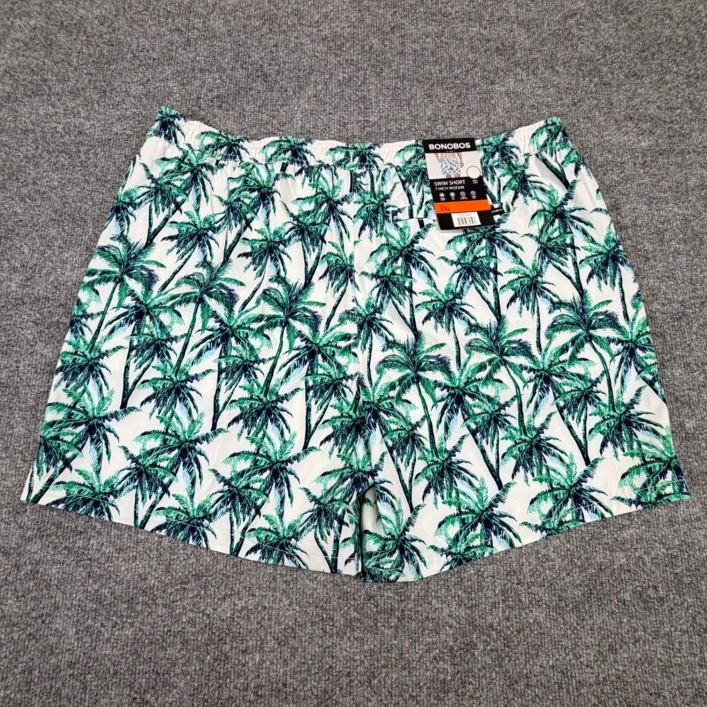 NEW Bonobos Lined Swim Trunks Mens XXL Green Blue‎ Palm Tree Tropical 7